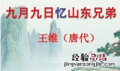 9月9日忆山东兄弟这首古诗是什么意思 9月9日忆山东兄弟这首诗的诗意是什么