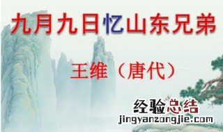 9月9日忆山东兄弟这首古诗是什么意思 9月9日忆山东兄弟这首诗的诗意是什么