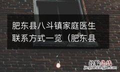 肥东县八斗镇民政大厅电话 肥东县八斗镇家庭医生联系方式一览