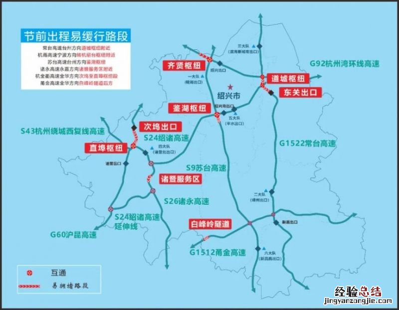 2023年绍兴春节高速易堵路段及绕行方案