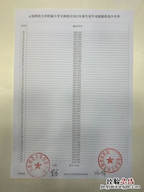 2023云南师大附小文林校区电脑随机选号结果公示