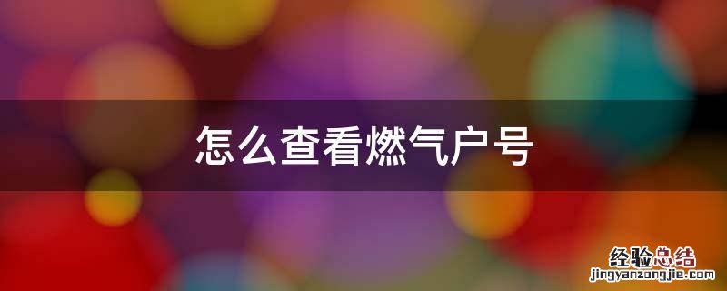 如何查燃气户号 怎么查看燃气户号