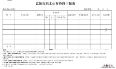 江阴市生育津贴 江阴市职工生育待遇申报表