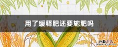 使用缓释肥的同时可以追肥吗 用了缓释肥还要施肥吗