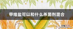 甲维盐不能和什么杀菌药一起用 甲维盐可以和什么杀菌剂混合