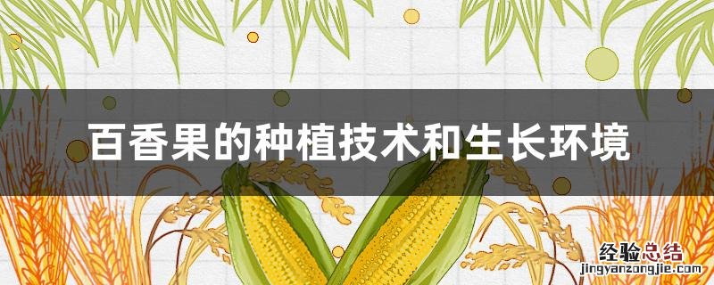 百香果的种植技术和生长环境 百香果的种植技术和生长环境要求