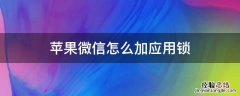 苹果13微信怎么加应用锁 苹果微信怎么加应用锁