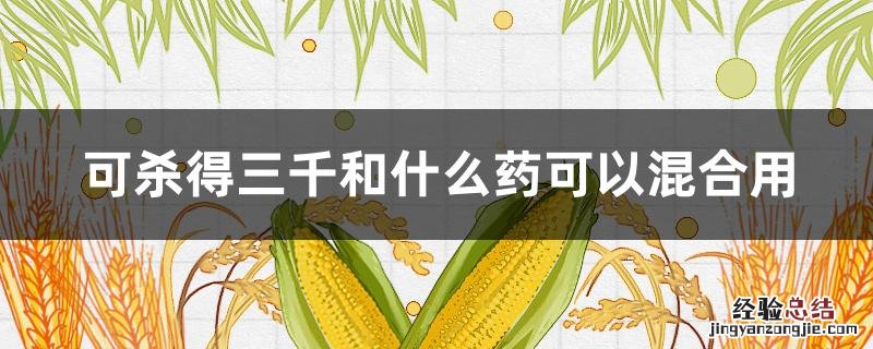 可杀得三千和什么药可以混合用 可杀得三千是什么药