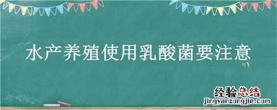 水产养殖乳酸菌正确使用方法 水产养殖使用乳酸菌要注意