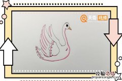 天鹅简笔画 涂色 粉天鹅简笔画