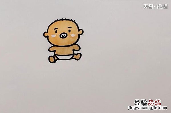 婴儿简笔画彩色 婴儿简笔画