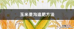 玉米垄沟追肥方法 玉米把肥施垄沟里可以吗