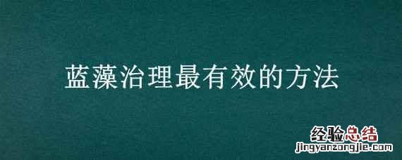 蓝藻治理最有效的方法 虾塘蓝藻治理最有效的方法