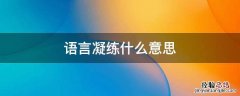 语言凝练的意思 语言凝练什么意思
