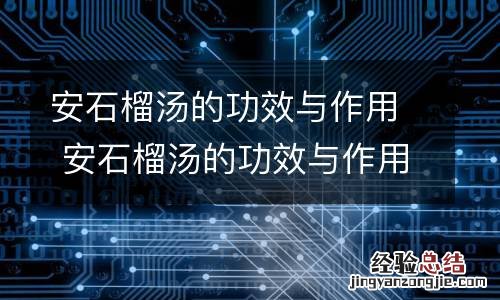 安石榴汤的功效与作用 安石榴汤的功效与作用及禁忌