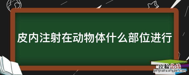 实验动物皮内注射 皮内注射在动物体什么部位进行