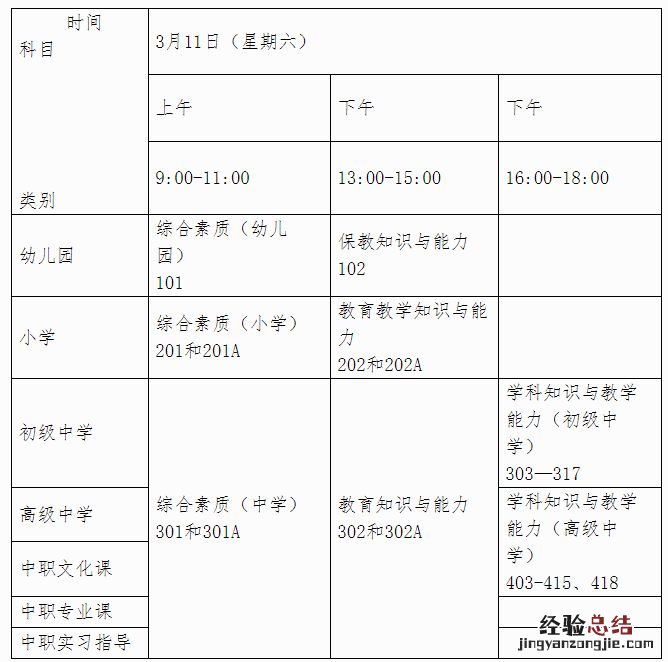 2023广西上半年中小学教师资格笔试考试时间安排