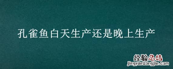 孔雀鱼白天生产还是晚上生产 孔雀鱼一般在白天生还是晚上生
