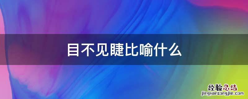 目不交睫比喻 目不见睫比喻什么