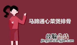 马蹄菜煮汤 马蹄通心菜煲排骨