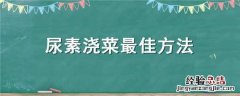 尿素化肥可以浇菜吗 尿素浇菜最佳方法