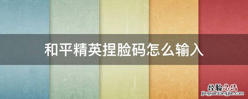 和平精英捏脸码怎么输入 和平精英捏脸码怎么输入?