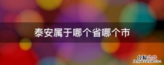 泰安属于哪个省哪个市 泰安属于哪个省份哪个市的