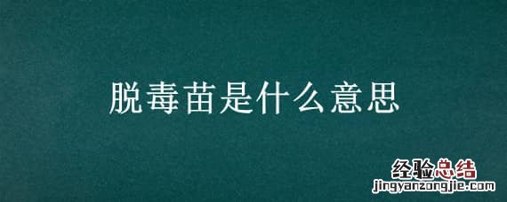 脱毒苗是什么意思 草莓脱毒苗是什么意思