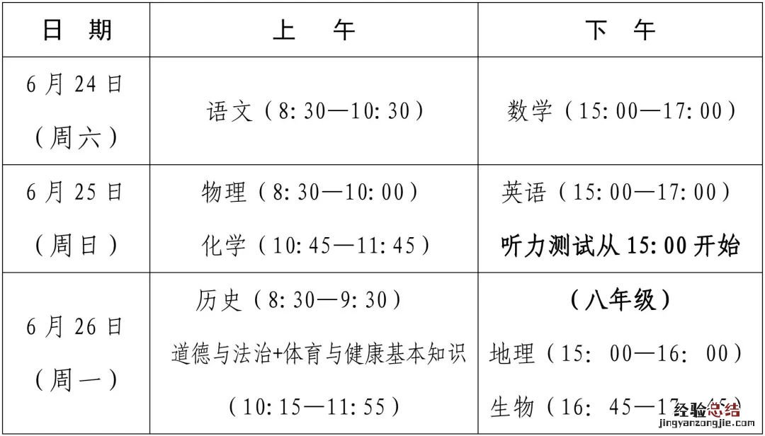 福州2023中考考几科 福州市2023年中考时间
