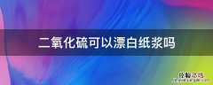 二氧化硫作纸浆漂白剂 二氧化硫可以漂白纸浆吗