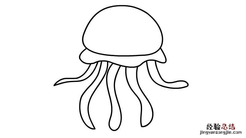水母怎么画简笔画图片 画法 水母简笔画怎么画
