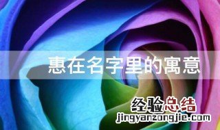惠在名字里的寓意 名字的惠字什么意思