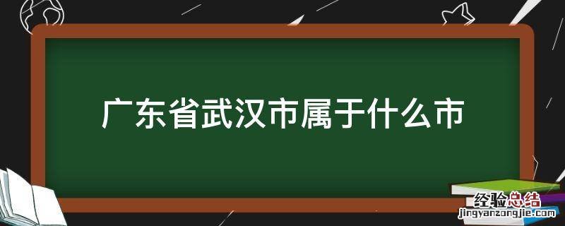 武汉属于什么省份什么市 广东省武汉市属于什么市