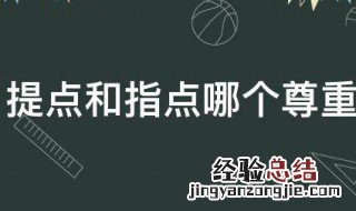 提点和指点哪个尊重 提点和指点是什么意思