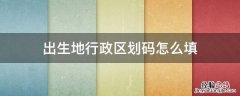 出生地行政区划码怎么填 什么是出生地行政区划代码
