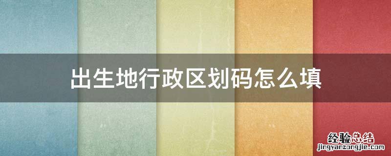出生地行政区划码怎么填 什么是出生地行政区划代码