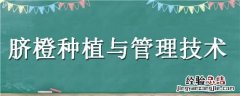 脐橙种植与管理技术书 脐橙种植与管理技术
