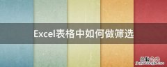 Excel表格中如何做筛选 如何在excel表格中进行筛选