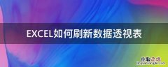 EXCEL如何刷新数据透视表 excel透视表自动刷新数据