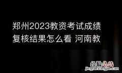 郑州2023教资考试成绩复核结果怎么看 河南教师资格成绩复核