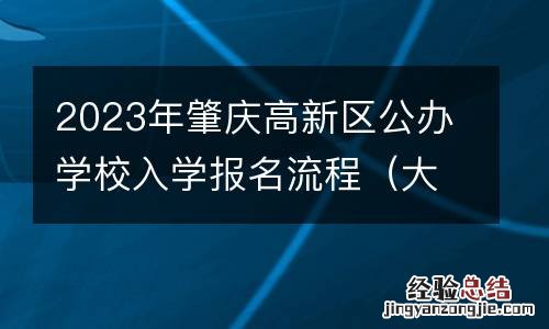 大旺户籍学生 2023年肇庆高新区公办学校入学报名流程