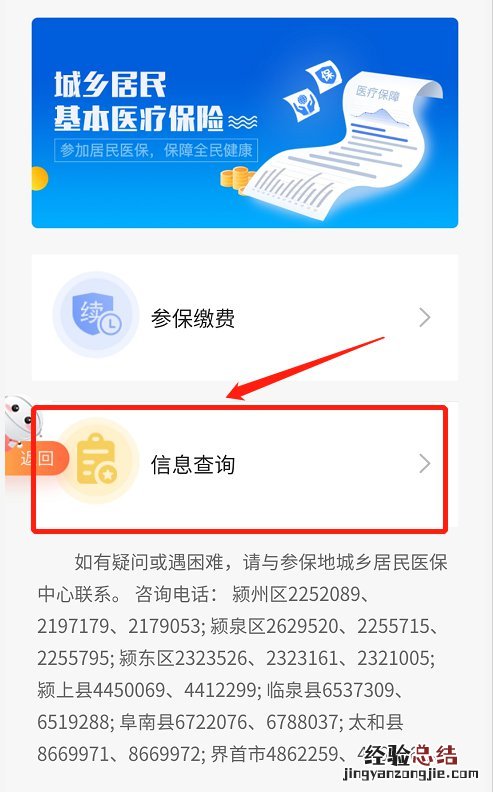 阜阳居民医保参保及缴费信息查询流程
