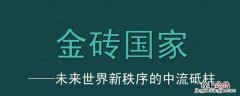 金砖国家之间的相互合作被称为什么 金砖国家之间的合作属于