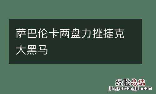 萨巴伦卡两盘力挫捷克大黑马