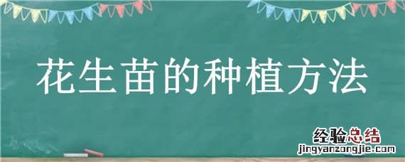 花生苗的种植方法 花生苗的种植方法有哪些