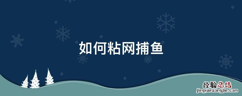 如何粘网捕鱼 如何用粘网捕鱼