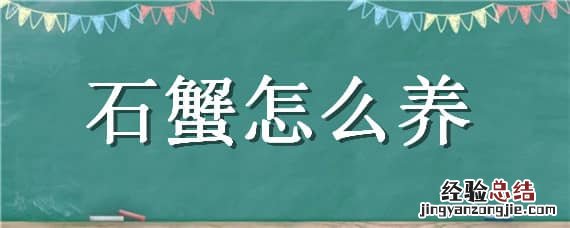 石蟹怎么养活 石蟹怎么养