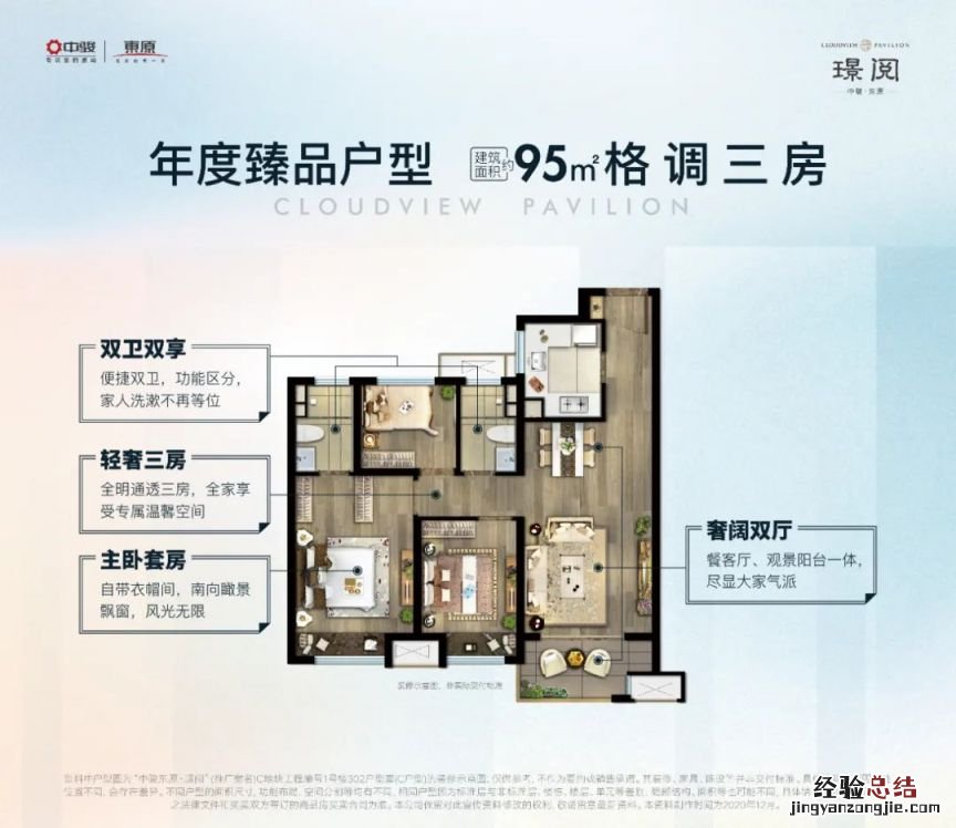 中骏东原·璟阅三室两厅的户型面积有多大？