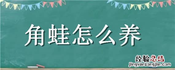 角蛙怎么养 南美角蛙怎么养