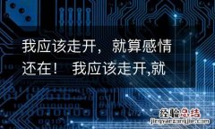 我应该走开，就算感情还在！ 我应该走开,就算感情还在是什么歌